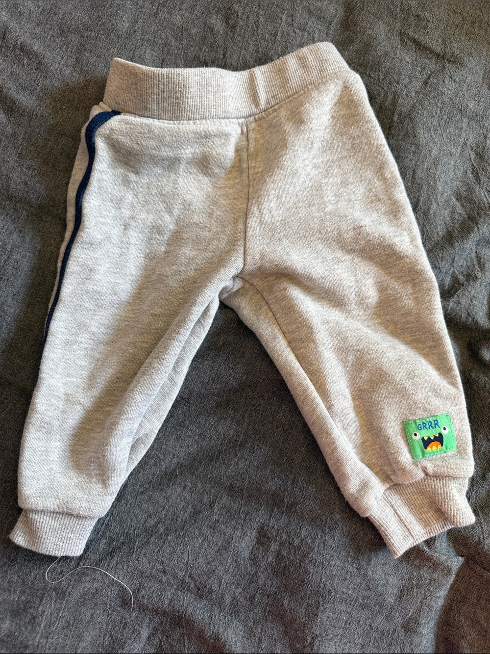 Gray Kids Sweatpants with Monster Patch